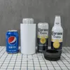 4 em 1 Sublimação 16oz Copos retos Canecas em branco Resfriadores de latas brancas para 12oz 330ml 335ml Latas de cerveja Cola Garrafas finas de aço inoxidável Parede dupla isolada Copos faça você mesmo