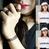 Chokers vintage elástica gótica de tatuagem de tatuagem de renda de renda Charcles Set GiftChokers