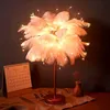 Night Lights USB Fairy Feather Table مصباح مصباح الديكور