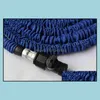 75Ft 100Ft Expandable Magic Flexible Garden Hose Aliumum Conector For Car Water Pipe Plastic Hoses To Watering With Spray Gun Drop Delivery