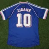 Retro 1998 Francais voetbalshirt zidane 10 henry 12 uniformen maillot de foot maillots voetbalshirts