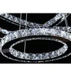 Pendantlampor Creative Restaurant LED CRYSTAL CANDELIER LIGHTS 3-Ring Lighting Lamp Home Hanging Takarmaturer 100-240V 15M2-30M2 Förenhören