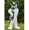 Halloween Grey Fur Husky Fox Dog Mascot Costume Cartoon Anime Teme Postacie dorośli rozmiar świątecznego stroju reklamowego na świeżym powietrzu