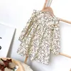 Kleinkinder Kinder Prinzessin Kleider Langarm Floral Baby Mädchen Lose Baumwolle Rock 2022 Sommer Kinder Ländlichen Stil Casual Kleidung G220518