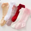 Summer Baby Girls Socks Toddlers Bow Long Sock Kids Knee High Soft Cotton Mesh Spanish Style Children years Breathable Socks J220621