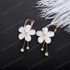 Korean 5 Petal Acrylic Zircon Tassel Earrings Transparent Dangle Earrings Sun Flower Earrings For Women Gifts