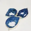 Pendant Necklaces Large Slice Blue Stone Connector Druzy For Jewelry Making Women 2022 Geode Slab Big Hole Irregular Stones Flash DrusyPenda