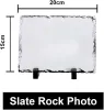MR.R Sublimation Blanc Rectangulaire Rock Slate Photo Plaque Photo Frame, Personnalisé Cadre Photo Nouveauté pour Mariage, Anniversaire LJA13260