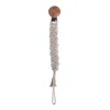 Nieuw!! DIY Weef Baby Pacifier Clips HOUTEN GRADEN GRADEN HOUDER HOUDER CLIP Infant tepel Tangel Dummy Strap Crochet Cotto