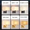 Wall Lamp Minimalist Black Or Bronze Sconces With Rectangle White Yellow Fabric Shade For Bedroom Hallway LightsWall