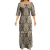 Skräddarsydd högkvalitativa kvinnor klubb bodycon klänningar samoan puletasi polynesisk traditionell tribal design klänning 2 bit set 220706