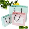 Gift Wrap Event Party Supplies Festive Home Garden Striped Senior Kraft Paper Bags Festival Packing Bag Shop Diy Mtifunction Candy Food Dr