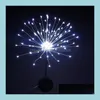 زخارف الحديقة الفناء Lln Home Ll Solar Fireworks Lights 120 LED String Lamp مقاومة للماء DHWW4