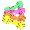 Jouets pour animaux de compagnie coloré pointillé haltère en forme de chien jouet presser grinçant Faux os animaux jouets à mâcher pour chiens