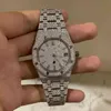 Luksusowe zegarek dla mężczyzn Mechanical ES Bussdown Out Out VVS Custom Moissanite Diamond Swiss Brand Geneva Wristwatches