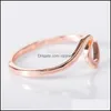 Pierścienie zespołu biżuteria nowa fala stop Sier Charms Rose Gold Pierścień Minimalistyczny ślub dla kobiet walentynki Dh1zh