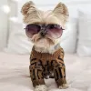 デザイナー犬アパレル服かわいい子犬セーターレター高級犬服ペットファッション暖かいニット大型犬用 2205195D