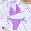 Sexy bikini push up vrouwen badpakken vrouwelijke micro set solide thong braziliaanse badmode badpak zwemmen pakken 220408