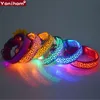 Nylon LED Pet Dog CollarNight Safety Clignotant Glow In The Dark Dog LeashLeopard Dogs Colliers Fluorescents Lumineux Pet Supplies 220610