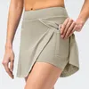 Golf T-Shirts Women Summer Tennis Yoga Suit Lapel Fitness Crop Top 2 In 1 Skirt Pieces Set Workout Clothes Badminton Sportswear