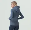 Scuba Casual Zachte Yogakleding Dames Fleece gevoerde hoodie met rits, sportsweatshirts met handige zakken