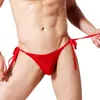 Underbyxor mäns låga midja sexig underkläder underkläder man thong viskos snörning andas rygglösa thongunderbyxor