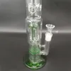 11 tum Big Heavy Dubbel Tree Perc Glass Bong Tobacco Rökning Vattenrör Hookah