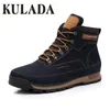 KULADA New Winter Snow Outdoor Activity Sneakers Warm Lace Up High Top Fashion Shoes Uomo Stivali di sicurezza 210315