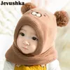 Born Baby Winter Hat Doublure chaude Dessin animé Tigre Cou Fille et Garçon Bonnet Enfants HT19031 220817