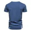 Summer Men T-shirts V-Neck New Casual Slim Fit Soild T Shirt Men's Sportswear Short Sleeve Tops Tees Cotton Fashion Clothing CX220421