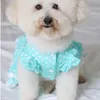 Hondenkleding Pet Zomer zacht katoenen vest jurken mode eenvoudige puntblauwe kanten jurk voor kleine medium overall puppy kleding chihuahua