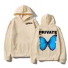 Herren Hoodies Sweatshirts Private Butterfly Explosion Damenmode Sweatshirt Winter Übergroßer Pullover Langarm Schwarz Streetwear Männlich