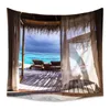 Plaży gobelin z widokiem na morze artystyczne ekrany dekoracyjne do dywanów ściennych dekoracja pokój fotograficzny wisiorek J220804