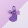 Grabado corazón colgante aleación campana llavero keychain creativo PU cuero mochila bolsa encanto accesorios cumpleaños aniversario regalos