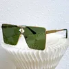 Óculos de Sol Masculino CYCLONE METAL Z1700U Lentes pretas Armação de metal dourado para homens e mulheres Óculos de moda tamanho 58-16-140 com caixa original