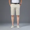 6 Color Casual Shorts Men Summer Straight Elastic Business Fashion Thin Short Pants Male Brand Khaki Beige Black Navy 220401