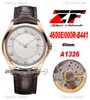 ZF Fiftysix 4600E-000R-B441 A1326 Automatic Mens Watch 40mm Rose Gold Silver Dial Stick Number Markers Brown Leather Strap Super Edition Puretime 01D4