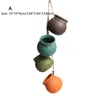 4pcs Wall-mounted Ceramic Flower Pot Hanging Succulent Cactus Bonsai Planters Container Hemp Rope Garden Decoration 220406