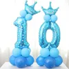 Blue Pink Digital Balloon Number Foil Balloons Boy Girl Birthday Wedding Christmas Festival Party Decor Supplies Air Ballon GC854