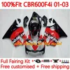 Honda CBR 600 F4I FS CC 600F4I 600CC 01-03 차체 137NO.35 CBR600F4I F4 I CBR600 F4I 01 02 03 CBR600FS 2001 2003 OEM 페어링 실버 BLK