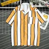T-shirts masculins Summer Hawaiian Stripe Shirts imprimé à manches courtes à manches courte chemisier tops slim fit beaux vêtements décontractés 2022