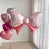 Różowa bowcy balony Dzieci nadmuchane Baby Shower Baby Shower Ujawniono hel aluminiowy film ballon impreza wystrój MJ0519