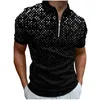 T-shirt letniej mody 3D print polo dla mężczyzn Slim Fit Lapel Lapel krótki rękaw Casual Polo Tshirt AL674672078187