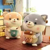 Bambole di peluche nuovo akita cane peluche bambola all'ingrosso carino grande Shiba inu cuscino per dormire tazza di tè bambola tazze di latte muppet regali 2023