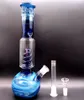 Bleu 10,5 pouces verre eau Bong narguilés avec peinture colorée conception unique printemps Perc mâle 18mm accessoires pour fumer