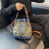 حقيبة يد اليد العصرية دلو جوفاء خوالي بسيطة قماشية خمر مع الرباط النسائي حقيبة يد رسول 60 ٪ من متجر المصنع
