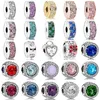 2018 Nyaste 100% 925 Sterling Silver Clip Charm Radiant Hearts Multicolor Clear CZ Rose Gold Bead Fit DIY Bracelet Wholesale AA220315