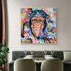 재미있는 원숭이 팝 스트리트 아트 포스터와 인쇄물 추상 동물 낙서 예술 캔버스 벽 예술 그림 홈 장식