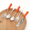 Sublimation Flatware Cute Easter Carrot Rabbit Handle Baby Feeding Spoons Cutlery Kids Stainless Steel Spoon Fork Kids Utensils 1pc Portabl