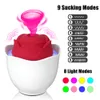 Erotic Clitoris Stimulator sexy Shop Sucking Vibrator Rose Shape Nipple Sucker Vagina Massager Toys for Women With light mode Beauty Items